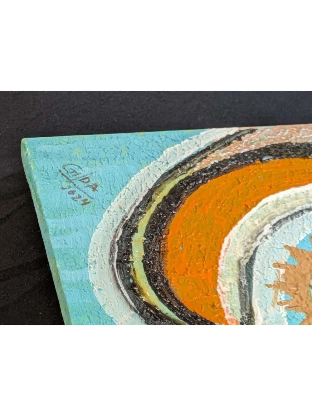 Colorful Abstract Geometric Canvas Wall Art Blue Orange Green Modern Decor